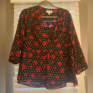 Black and red size L blouse